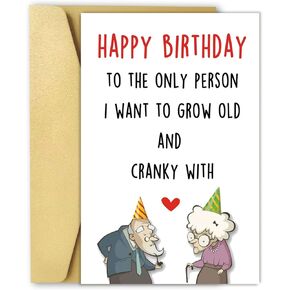OJsensai Funny Birthday Card for Husband Wife, Romantic Birthday Gift Card for Women Men, Happy Birthday to My One & Only
