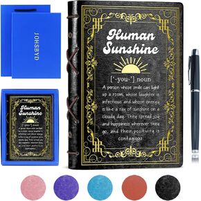 Purple A5 Human Sunshine Definition Gift Birthday Gifts for Women Men Faux Leather Vintage Notebook Inspirational Gifts for Friends Coworker Sister Hardcover Executive Notebook,320 Pages Thick Ruled Paper With Pen,Sunshine Gift (Human Sunshine Purple) in Kuwait