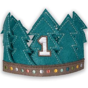 HOME & HOOPLA Wilderness Adventure 1st Birthday Party Mini Felt Crown Accessory, 1 Count