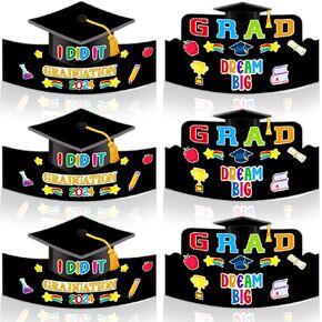 DISJOURNEY Kids Kindergarten Paper Graduation Caps Preschool Graduation Paper Caps Kindergarten Preschool Classroom Supplies