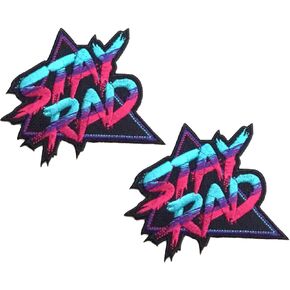 PatchClub - Stay Rad Patch Retro 80s Embroidered Iron, On/Sew On Cool Patch
