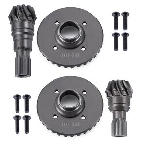 Hard Steel Diff Ring Pinion Front and Rear Gear 32T 10T Overdrive Gear for 1/5 Tra-xxas X-MAXX 6S / X Maxx 8S / XRT 8S Monster Truck Upgrades (Front)