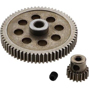 SING F LTD 1 Set RC Car Spur Gear Set 64T Main Gear 17T Motor Gear Compatible with Redcat L-ightning EP Drift Compatible with L-ightning EPX PRO 1/10 Scale Truck