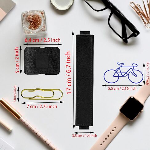 10pcs Multifunctional Pen Station, Set Including Adjustable Elastic Band Pen Holder, Adhesive Pencil Loop for Notebook, Portable Metal Paper Pen Clips, Bicycle Shape Paper Clip Bookmark (14) in Saudi Arabia