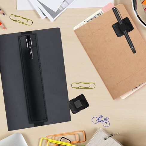 10pcs Multifunctional Pen Station, Set Including Adjustable Elastic Band Pen Holder, Adhesive Pencil Loop for Notebook, Portable Metal Paper Pen Clips, Bicycle Shape Paper Clip Bookmark (14) in Saudi Arabia