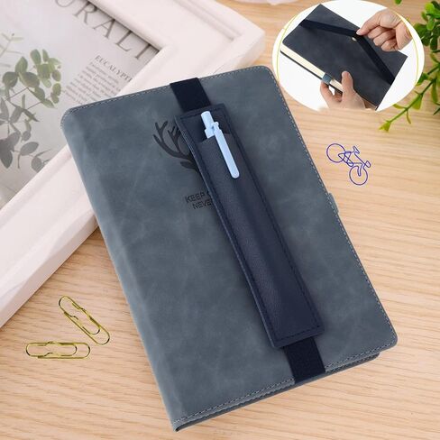 10pcs Multifunctional Pen Station, Set Including Adjustable Elastic Band Pen Holder, Adhesive Pencil Loop for Notebook, Portable Metal Paper Pen Clips, Bicycle Shape Paper Clip Bookmark (14) in Saudi Arabia