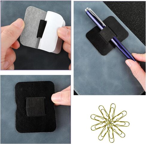 10pcs Multifunctional Pen Station, Set Including Adjustable Elastic Band Pen Holder, Adhesive Pencil Loop for Notebook, Portable Metal Paper Pen Clips, Bicycle Shape Paper Clip Bookmark (14) in Saudi Arabia