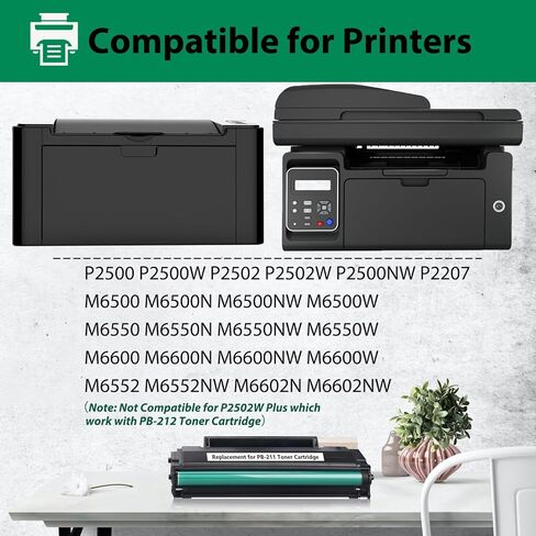 PB-211 Toner Cartridge Compatible for Pantum PB-211 PB211 PB-211E PB211EV Toner Cartridge Work with Pantum P2502W P2500W M6552NW M6550NW M6600NW M6602NW Series, Yeild up to 1600 Pages in Kuwait