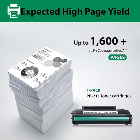 PB-211 Toner Cartridge Compatible for Pantum PB-211 PB211 PB-211E PB211EV Toner Cartridge Work with Pantum P2502W P2500W M6552NW M6550NW M6600NW M6602NW Series, Yeild up to 1600 Pages in Kuwait