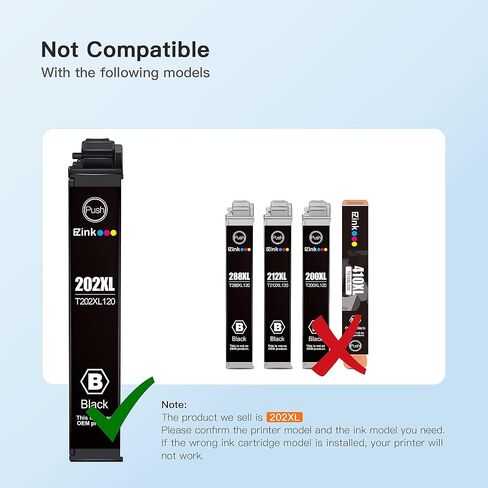 E-Z Ink Remanufactured Ink Cartridges Replacement for Epson 202 XL 202XL T202XL to Use with Expression Home XP-5100 to Use with Workforce WF-2860 Printer (1 Black, 1 Cyan, 1 Magenta, 1 Yellow) in Saudi Arabia