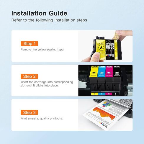 E-Z Ink Remanufactured Ink Cartridges Replacement for Epson 202 XL 202XL T202XL to Use with Expression Home XP-5100 to Use with Workforce WF-2860 Printer (1 Black, 1 Cyan, 1 Magenta, 1 Yellow) in Saudi Arabia