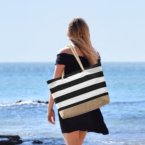 Becokan Beach Bag Personalized Gifts for Women Initial Beach Tote Bag with Makeup Bag Birthday Gift for Her Travel Essentials in Saudi Arabia