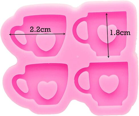 Shiny Glossy Mini Cup Shape with Heart Hollowout Earrings Silicone Molds Earring Resin Mold DIY Keychain Craft Epoxy Molds Resin Jewelry Making Earring Mould in Saudi Arabia