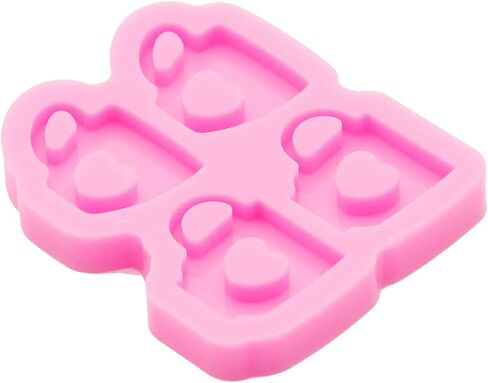 Shiny Glossy Mini Cup Shape with Heart Hollowout Earrings Silicone Molds Earring Resin Mold DIY Keychain Craft Epoxy Molds Resin Jewelry Making Earring Mould in Saudi Arabia