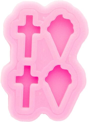Shiny Glossy Mini Cup Shape with Heart Hollowout Earrings Silicone Molds Earring Resin Mold DIY Keychain Craft Epoxy Molds Resin Jewelry Making Earring Mould in Saudi Arabia