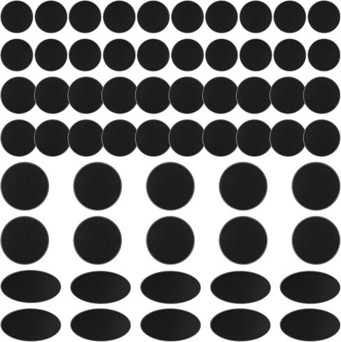 60Pcs Plastic Model Miniature Bases 40mm 50mm 60mm 75X42mm,4mm/0.16 Thick Circular War Figure Display Stands For Gaming Miniatures or Wargames Role Playing Board Game Figure Toy(60PCS-40&50&60&75X42mm-Mix Black) in Kuwait