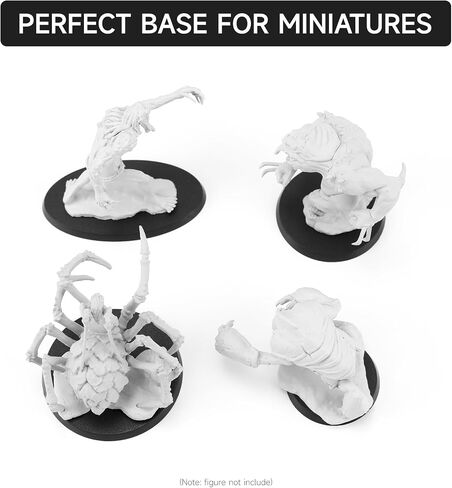 60Pcs Plastic Model Miniature Bases 40mm 50mm 60mm 75X42mm,4mm/0.16 Thick Circular War Figure Display Stands For Gaming Miniatures or Wargames Role Playing Board Game Figure Toy(60PCS-40&50&60&75X42mm-Mix Black) in Kuwait