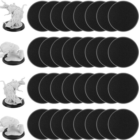 60Pcs Plastic Model Miniature Bases 40mm 50mm 60mm 75X42mm,4mm/0.16 Thick Circular War Figure Display Stands For Gaming Miniatures or Wargames Role Playing Board Game Figure Toy(60PCS-40&50&60&75X42mm-Mix Black) in Kuwait