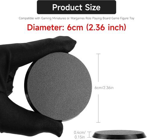 60Pcs Plastic Model Miniature Bases 40mm 50mm 60mm 75X42mm,4mm/0.16 Thick Circular War Figure Display Stands For Gaming Miniatures or Wargames Role Playing Board Game Figure Toy(60PCS-40&50&60&75X42mm-Mix Black) in Kuwait