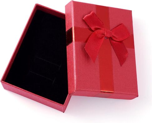 Craftdady 12 PCS Ristangle Jewelry Jolebly Boxes Cardboard Paper مربعات حاضرة مع قلادة قلادة مملوءة الإسفنجة بويك. in Saudi Arabia