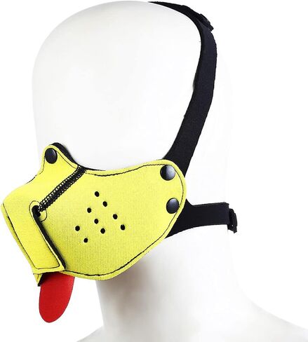 Neoprene Puppy Face Muzzle Dog Hood Mask Play Hoods Black in Saudi Arabia
