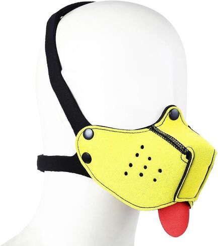 Neoprene Puppy Face Muzzle Dog Hood Mask Play Hoods Black in Saudi Arabia