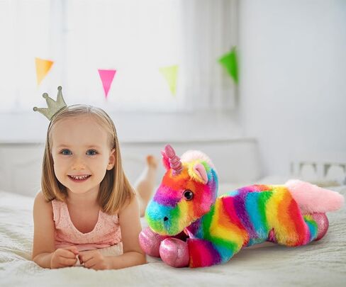 Hollyhome Plush Unicorn محشو الحيوانات قوس قزح لعبة عيد ميلاد هدية عيد ميلاد للفتيات 16 بوصة in Kuwait