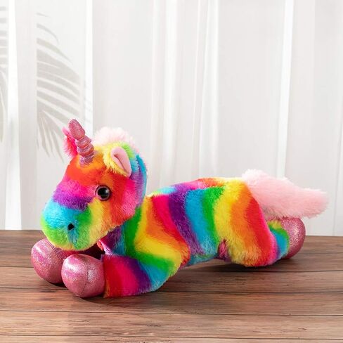Hollyhome Plush Unicorn محشو الحيوانات قوس قزح لعبة عيد ميلاد هدية عيد ميلاد للفتيات 16 بوصة in Kuwait