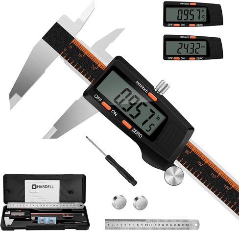 HARDELL Digital Caliper 6 Inch with Large LCD Screen, Calipers Measuring Tool with Auto-Off Feature,Inch/Millimeter Conversion, Electronic Vernier Caliper Micrometer for Jewelers/Woodworkers/DIY in Saudi Arabia
