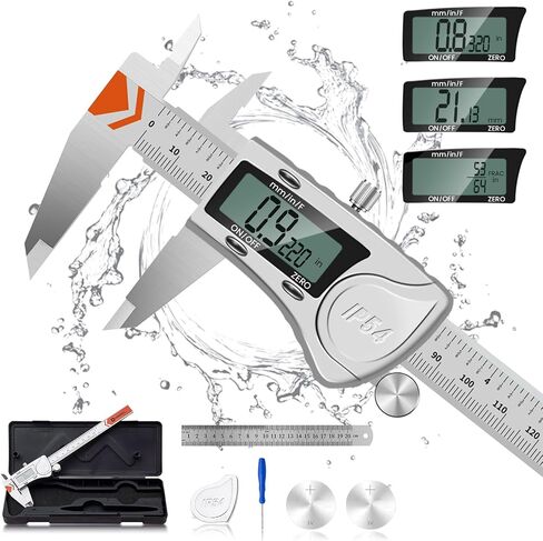 HARDELL Digital Caliper 6 Inch with Large LCD Screen, Calipers Measuring Tool with Auto-Off Feature,Inch/Millimeter Conversion, Electronic Vernier Caliper Micrometer for Jewelers/Woodworkers/DIY in Saudi Arabia
