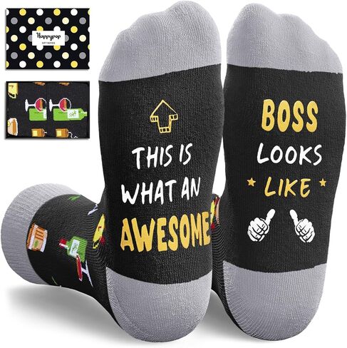 HAPPYPOP Boss Gifts Socks Ideas - Boss Gifts for Men Women, Best Boss Gifts Male Female in Saudi Arabia