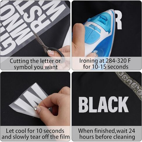 10 Sheets Iron on Letters 2 Inch Vinyl Iron on Letters for Fabric Heat Transfer Letters with A-Z Alphabets Stickers for DIY Printing T-Shirt Clothing Fabric DIY Craft (Black and White) in Kuwait