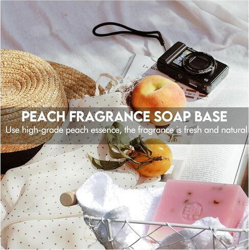 Scent Soap Base DIY Handmade Soap with Goat Milk/Honey/Peach/Cologne/Shea Butter/Aloe Vera/Oatmeal Milk & Coconut Oil, Moisturizing Melt and Pour Soap Base for Soap Making in Kuwait