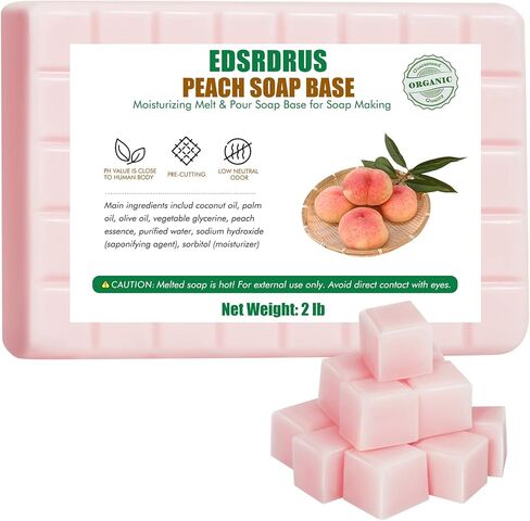 Scent Soap Base DIY Handmade Soap with Goat Milk/Honey/Peach/Cologne/Shea Butter/Aloe Vera/Oatmeal Milk & Coconut Oil, Moisturizing Melt and Pour Soap Base for Soap Making in Kuwait