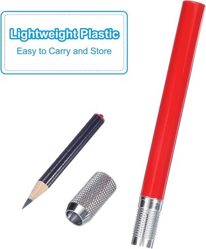 PATIKIL Pencil Extenders, 2Pcs Art Adjustable Metal Pencil Holder Lengthener Pen Sleeve for Short Pencil Crayon Colored Pencils Writing Desk Office, Silver in Saudi Arabia
