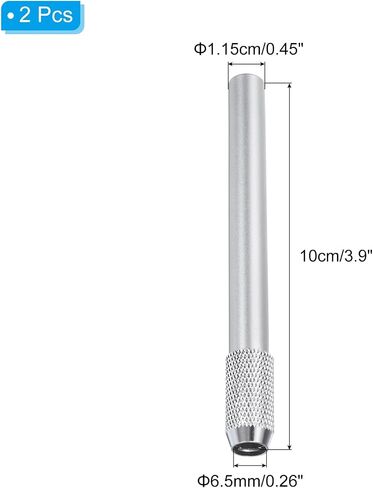 PATIKIL Pencil Extenders, 2Pcs Art Adjustable Metal Pencil Holder Lengthener Pen Sleeve for Short Pencil Crayon Colored Pencils Writing Desk Office, Silver in Saudi Arabia