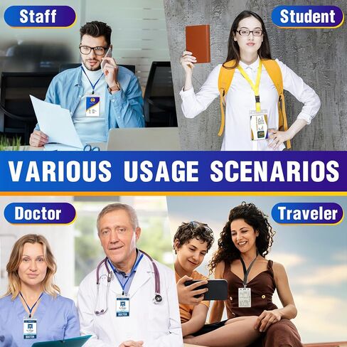10Pack Vertical ID Badge Holder-Extra Thick Clear ID Card Holder with Waterproof Resealable Zip-Name Tag Holder for Nurses, Office and School in Saudi Arabia