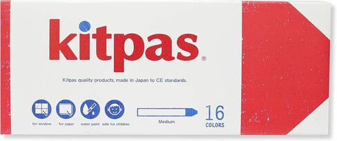 Kitpas 6 Medium Crayons - Water-Soluble Coloring Crayons for Paper, Glass, & Windows, Color Sticks for Toddlers, Kids Ages 3+ in Saudi Arabia