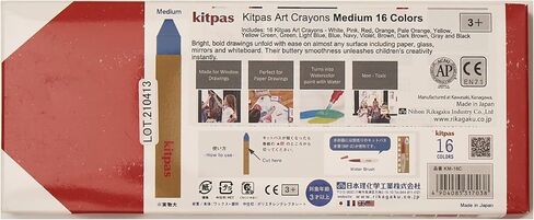 Kitpas 6 Medium Crayons - Water-Soluble Coloring Crayons for Paper, Glass, & Windows, Color Sticks for Toddlers, Kids Ages 3+ in Saudi Arabia