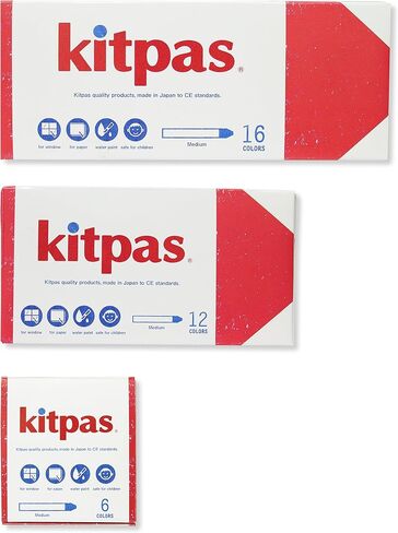 Kitpas 6 Medium Crayons - Water-Soluble Coloring Crayons for Paper, Glass, & Windows, Color Sticks for Toddlers, Kids Ages 3+ in Saudi Arabia