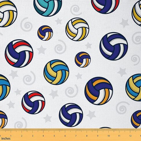 Feelyou Cartoon Ballbally Fabric من The Yard ، نسيج توضيحي للمظهر للكرة الطائرة للكراسي ومشاريع DIY المنزلية ، والأولاد والفتيات المقاوم للماء ، 1 ياردة in Kuwait