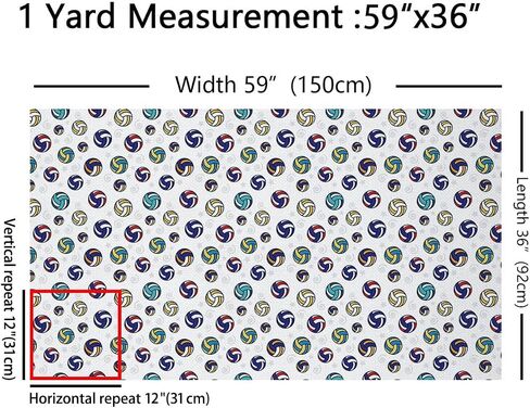 Feelyou Cartoon Ballbally Fabric من The Yard ، نسيج توضيحي للمظهر للكرة الطائرة للكراسي ومشاريع DIY المنزلية ، والأولاد والفتيات المقاوم للماء ، 1 ياردة in Kuwait
