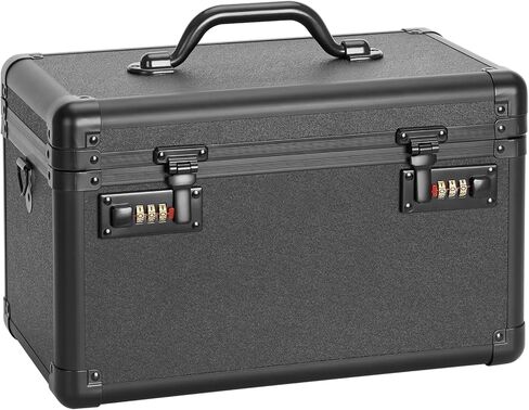 Combination Lock Box - 11.2x7.4x6.8 Inch Medium - Security Lock Boxes for Medicine, Locking Storage Box for Personal Items Passports and Documents, Lockable Lockbox for Office Business, Black in Saudi Arabia