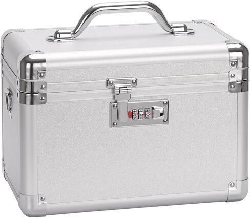 Combination Lock Box - 11.2x7.4x6.8 Inch Medium - Security Lock Boxes for Medicine, Locking Storage Box for Personal Items Passports and Documents, Lockable Lockbox for Office Business, Black in Saudi Arabia