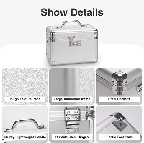 Combination Lock Box - 11.2x7.4x6.8 Inch Medium - Security Lock Boxes for Medicine, Locking Storage Box for Personal Items Passports and Documents, Lockable Lockbox for Office Business, Black in Saudi Arabia