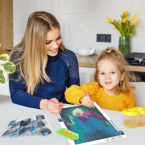 Qinrubb DIY Bright Moon Moon Painting kits ، Cloving Moonlight Moonlight Art Painting kits للبالغين المبتدئين ، DIY 5D paint in Kuwait