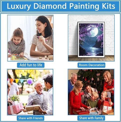 Qinrubb DIY Bright Moon Moon Painting kits ، Cloving Moonlight Moonlight Art Painting kits للبالغين المبتدئين ، DIY 5D paint in Kuwait