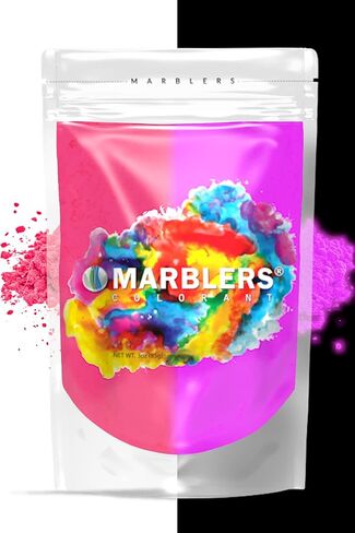 MARBLERS Glow in The Dark Pigment Powder [Glow Pink] 3oz (85g) | UV Glow | Non-Toxic | Blacklight Luminous Dye for Nail Polish, Resin, Acrylic Paint, Epoxy, Soap, Candle, Slime | Cruelty-Free in Kuwait