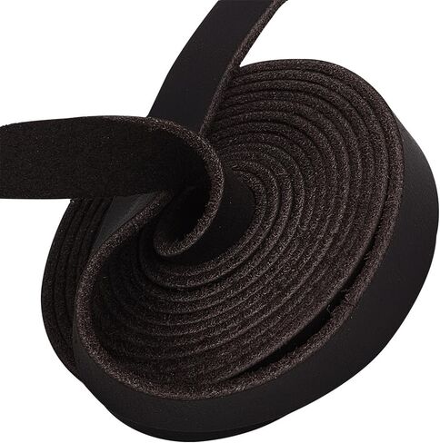 NBEADS 1/2 Inch Wide Flat Leather Straps for Crafts, 72.5" Genuine Grain Leather Strap for DIY Belt Baseball Gloves Making in Saudi Arabia