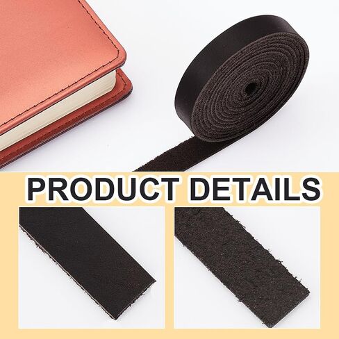 NBEADS 1/2 Inch Wide Flat Leather Straps for Crafts, 72.5" Genuine Grain Leather Strap for DIY Belt Baseball Gloves Making in Saudi Arabia
